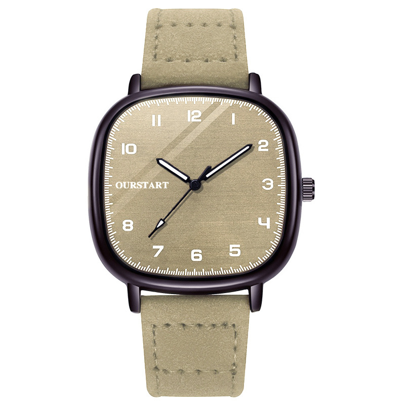 PD684 Men's Sport Vintage Fashion Simple Design Belt Waterproof Quartz Watches Student Wristwatches