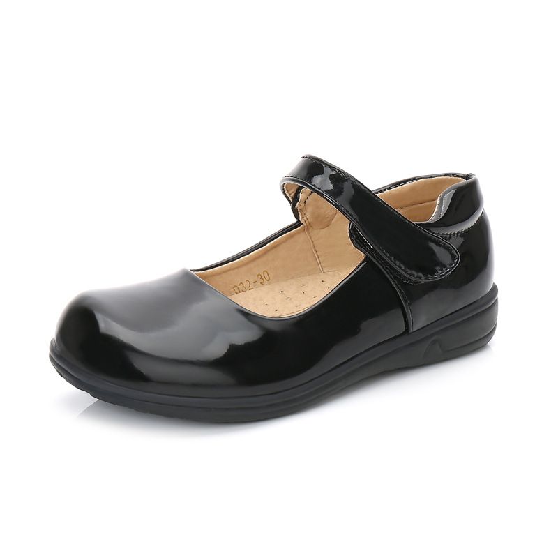 Girl's Leather Shoes Black White Children Performing Shoes Spring Autumn New Style Princess Dress Shoes for Middle Aged Children Elementary School Student Shoes