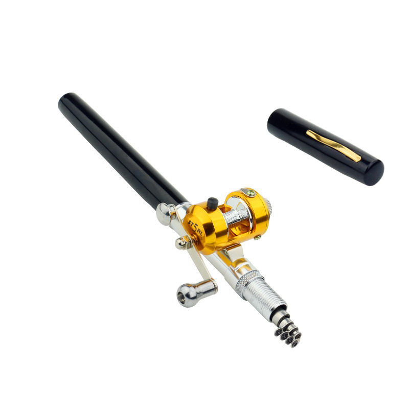 #A Outdoor Portable Mini Pen Fishing Rod Telescopic Pocket Pen Fishing Rod Fishing Accessories