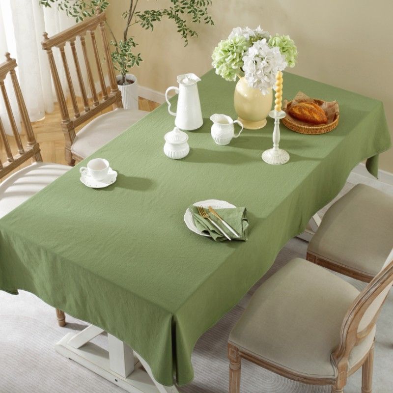 LX Simple Solid Color Tablecloth Dust-Proof Decorative Tablecloth