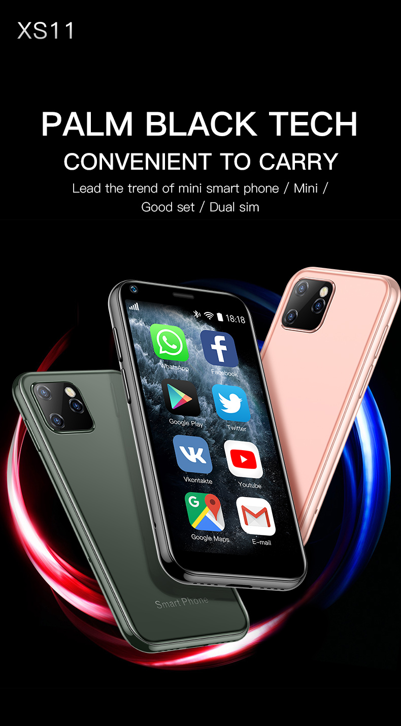 SOYES XS11 Mini Android 6.0 Cell Phones With 3D Glass Slim Body HD Camera Dual Sim Quad  Core Google Play Market Cute Smartphone