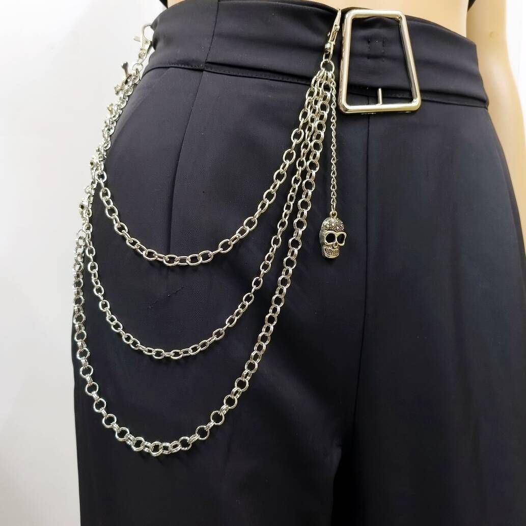 Skull metal waist chain