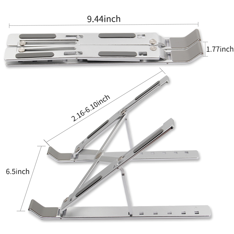 Portable Laptop Stand Aluminium Foldable Notebook Support Laptop Base Macbook Pro Holder Adjustable Bracket Computer Accessories