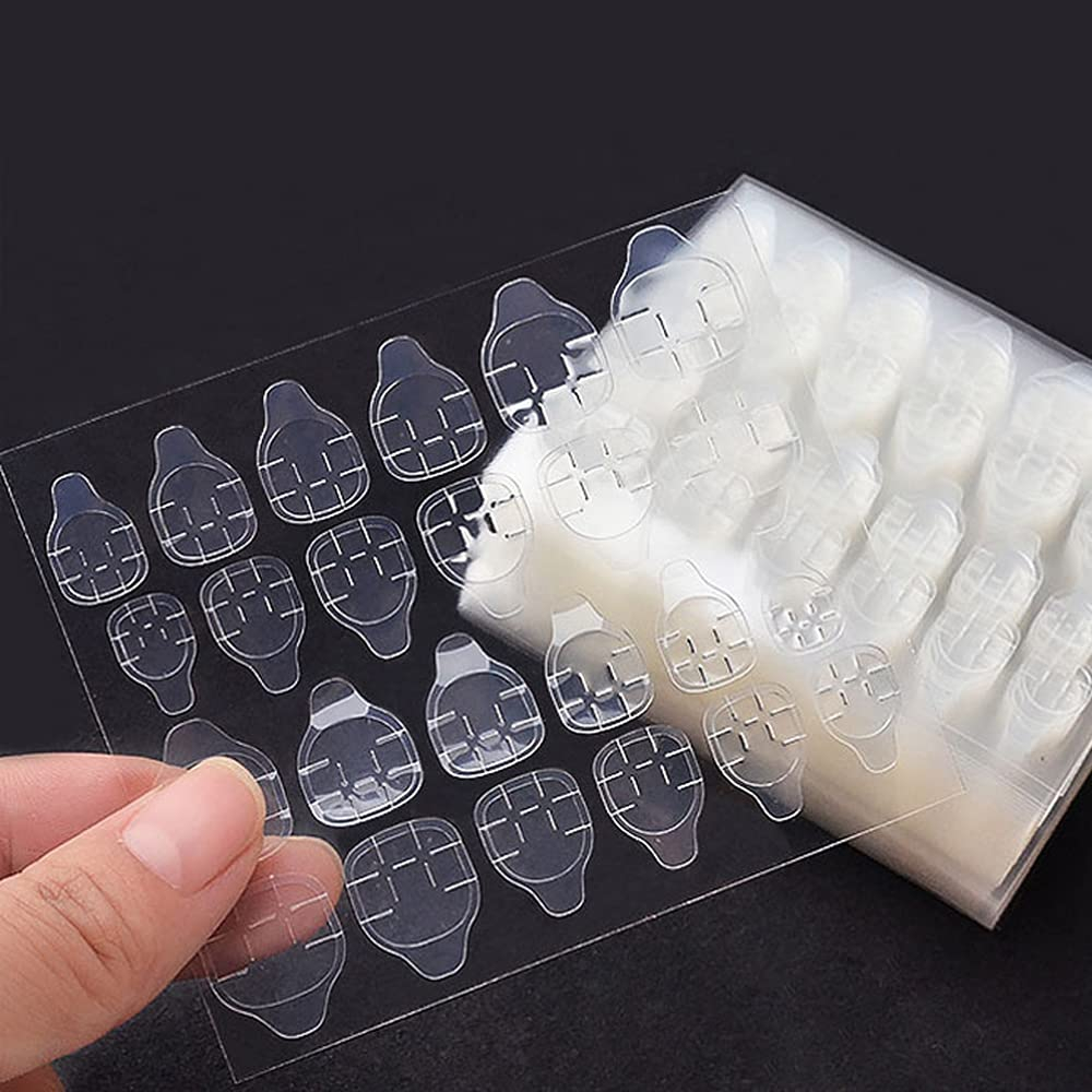3PCS Sheets Nail Glue Stickers Double Side for Press on Nails Stickers,Waterproof Breathable False Nail Tips Jelly Adhesive Nail Tabs Glue
