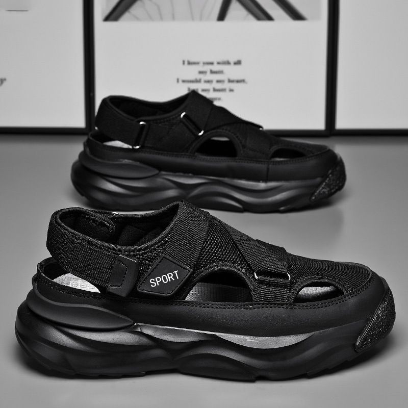 Summer wear sandals hollow non-slip croc shoes new driving breathable Baotou beach cool slippers outdoor men's shoes