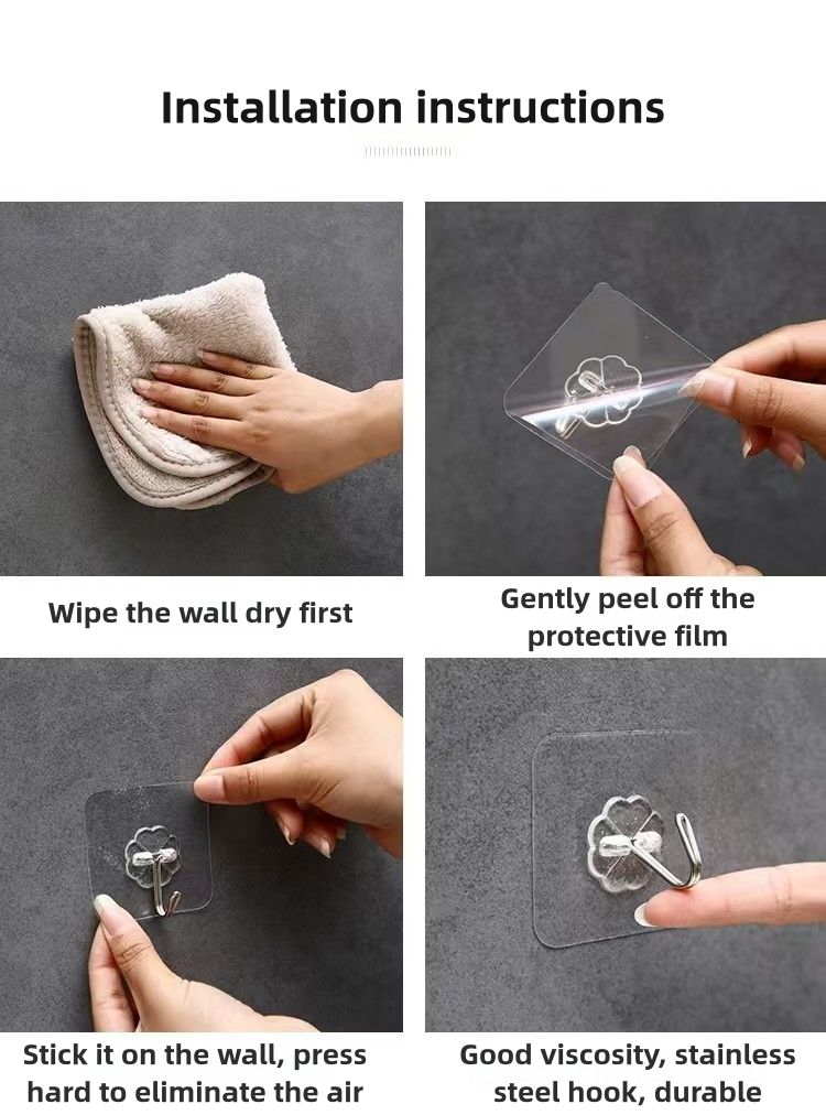 12 Pack Thickened and Strong traceless storage Hooks