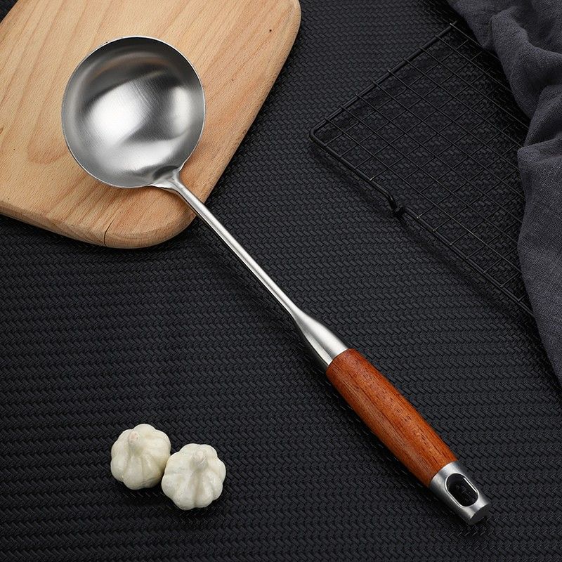 Kitchenware Stainless Steel Ladle Spoon With Wood Handle Cooking Tool 