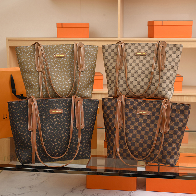 BD&302 Designer Tote Bag Canvas Alphabet printing Plaid Large Capacity Luxury Brand Shoulder Cross-body Bag Handbag for Lady