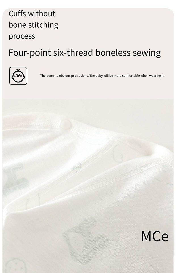 Newborn 100% Cotton Kimono Romper, Summer Thin No Bone Stitching Long Sleeve Onesie, Breathable Baby Sleep Jumpsuit, 52-66cm