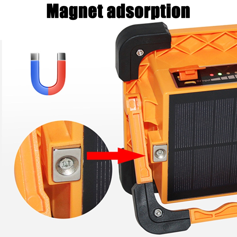 Outdoor Waterproof Power Bank Magnetic Base Rechargeable Solar Emergency Light Portable LED Solar Flood Light