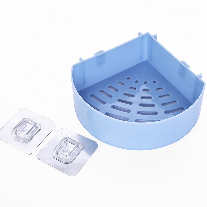 Hangable Storage Basket Bathroom Hanging Baskets Household Plastic Kitchen Bathroom Shower Storage Wall Hanging Basket Triangular Storage Basket