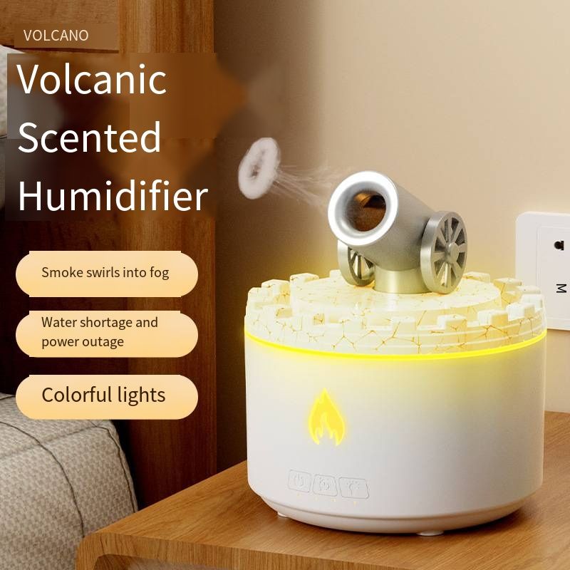 - Creative USB Mini Turret Aromatherapy Humidifier, Cannon Shape Desktop Air Atomizer, Volcano Mist Humidifier for Home Office Decoration