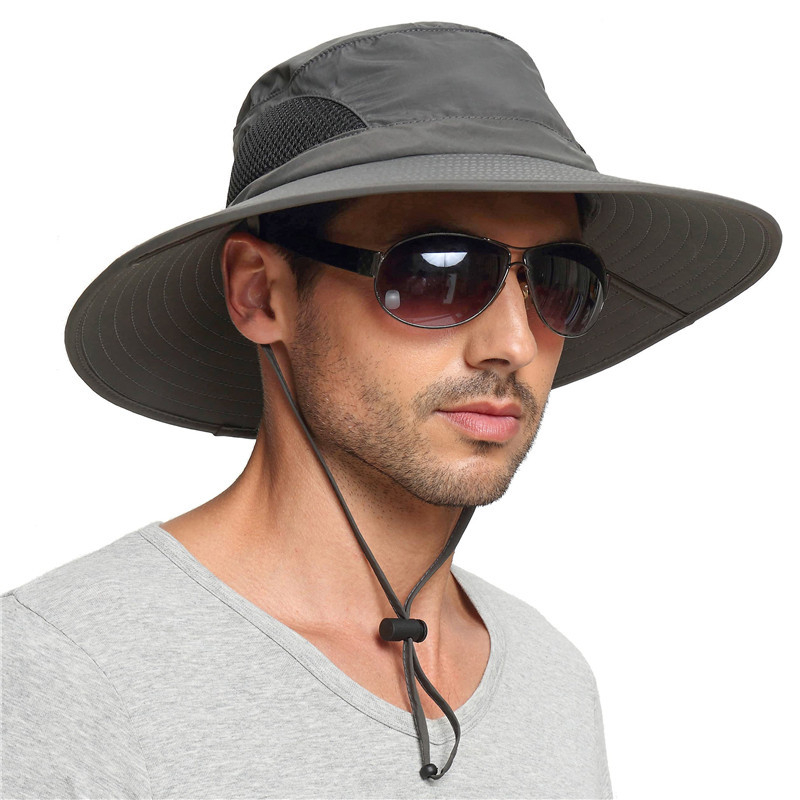 YFM028 Sun Hat for Men/Women, Waterproof Wide Brim Bucket Hat UV Protection Hat for Fishing Hiking Garden Beach