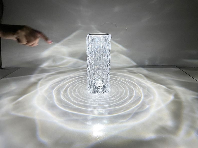 RGB crystal rose desk lamp atmosphere lamp creative gift decoration night light USB charging three-color touch rose lamp