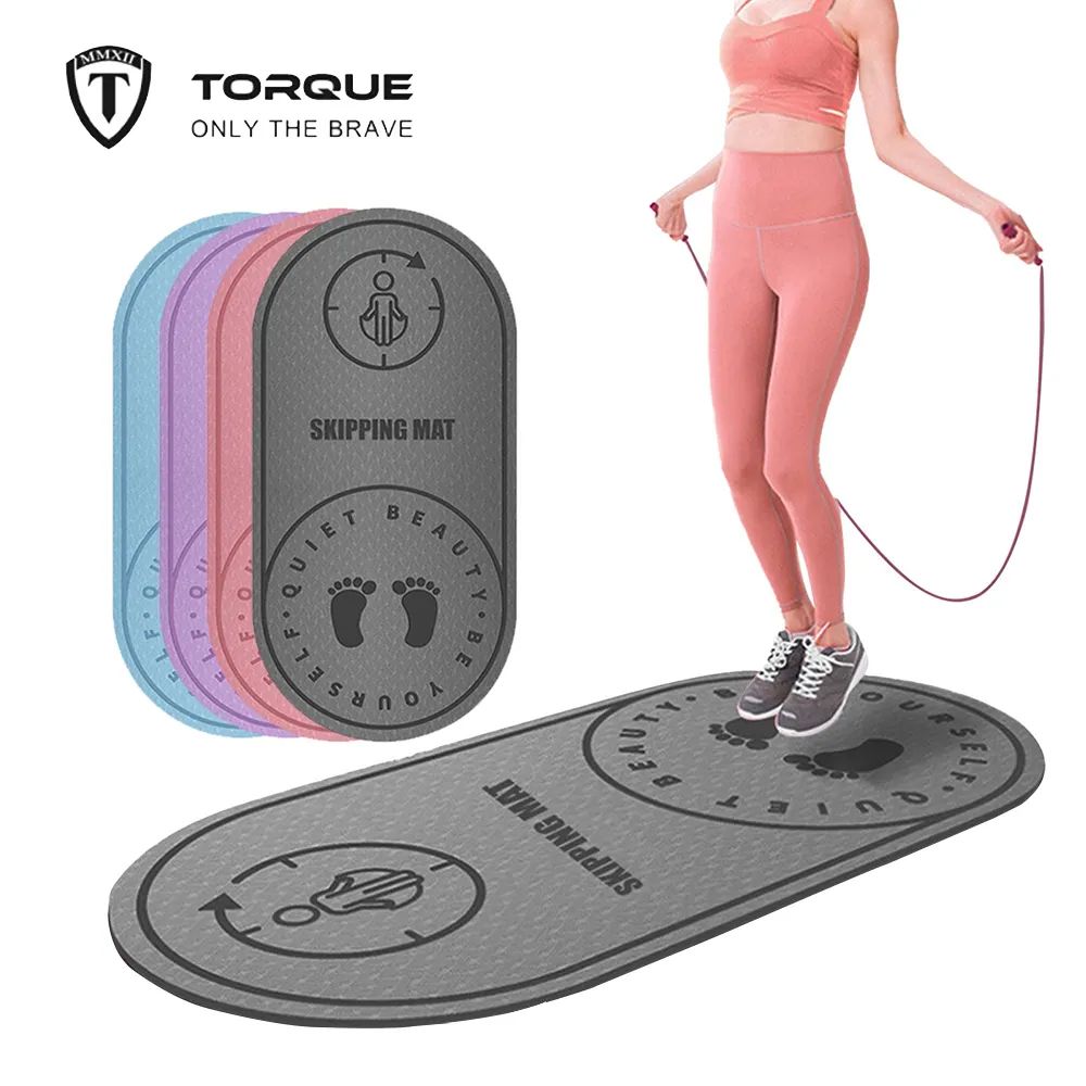 Anti-noise Jump Rope Mat Exercise Shock Absorption Yoga Mat High Density Board Outdoor Gym Sports TPE Skipping Mat for Fitness
