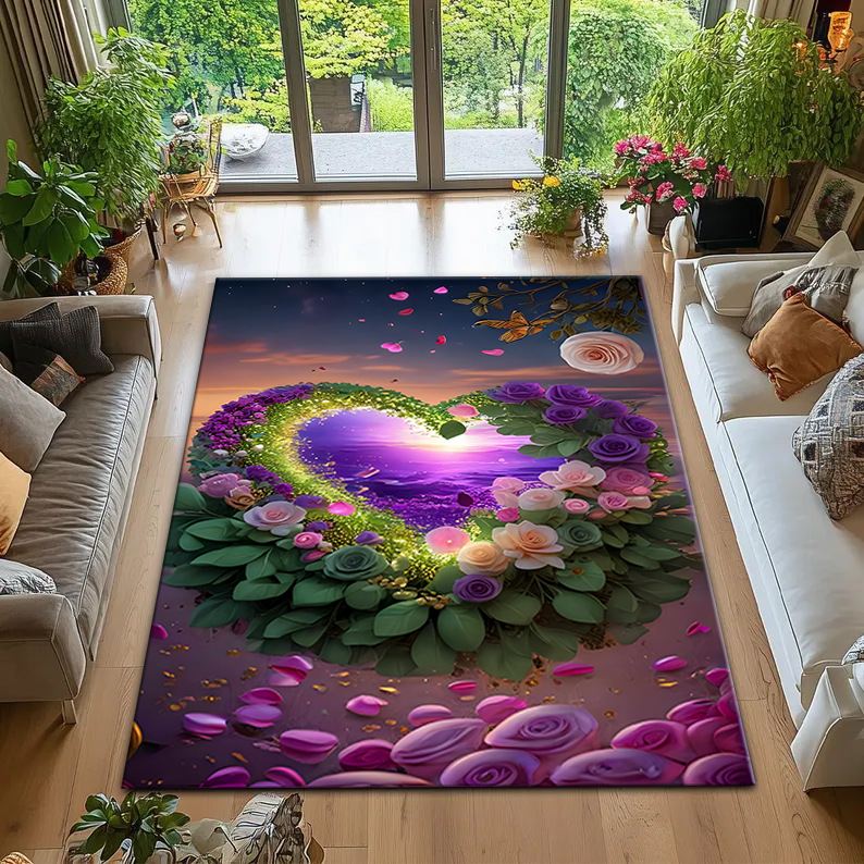 40*60cm ，50*80cm，60*90cm Butterfly flower carpet, crystal velvet carpet CRRSHOP living room and bedroom decorative carpet, thickened corridor floor mat 3D printed carpet