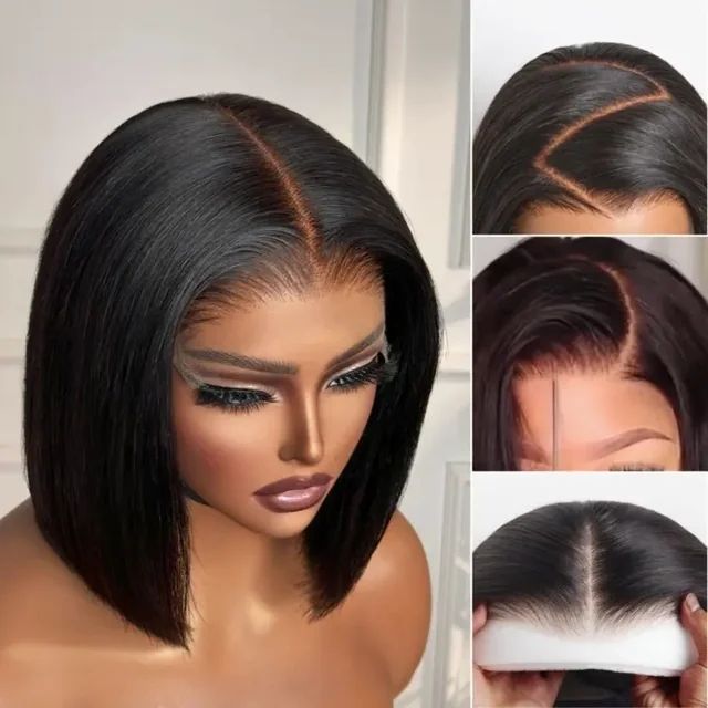 10A 13x4 Lace Frontal Bob Wig Straight Natural