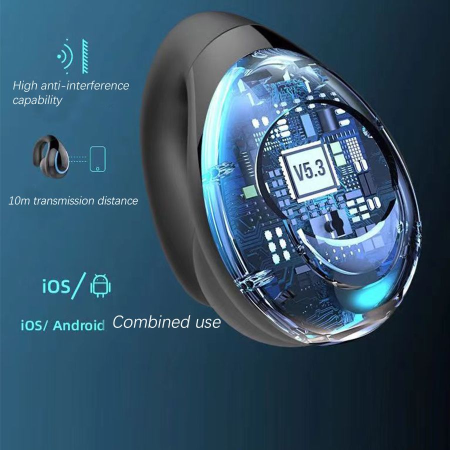 Wireless clip ear bluetooth headset bone conduction not into the ear ultra-long battery life mini high sound quality noise reduction bluetooth universal