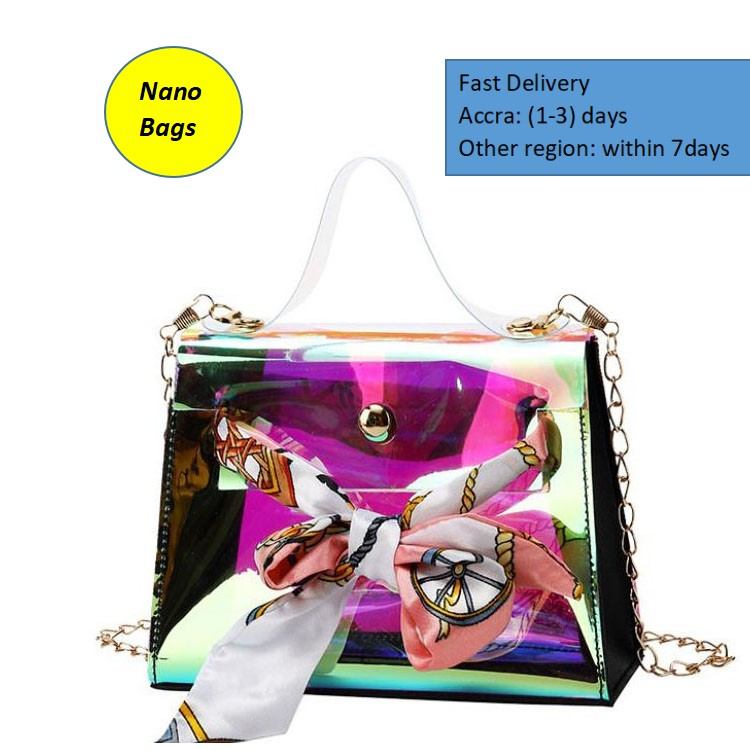 NANO Bags Ladies bags Women's Bag Women Bag Handbag Shoulder Transparent Bag with a silk scarf 