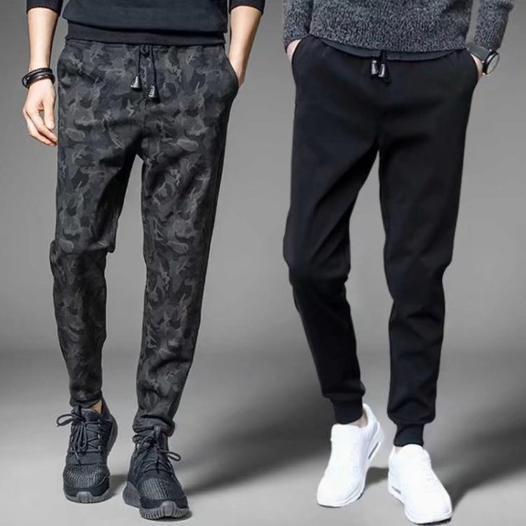 Men's Spring Casual Sweatpants Solid Color Slim Cropped Pants