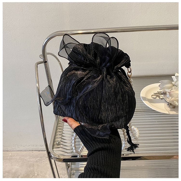 2025 Summer Trendy New Women's Bag, Pearl Pleated Crossbody Bag for Women, Fashion Versatile Single-Shoulder Bag, Korean Niche Texture Ladies' Bag