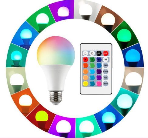 Color Changing Light, RGB LED Light Bulbs with Remote Control, Dimmable 3W, 5W,9W, E26 Screw Base Bulbs, Decorative Flood Lights, Mood Light -Timing,16 Color Choices, Great for Home, Stage, Party，LED bulb bedroom atmosphere light room bedside colorful romantic remote control small night light