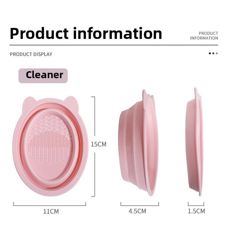 Cosmetic Brush Cleaner Set, Beauty Blender Cleaning Magic Tool, Foldable Silicone Brush Washing Bowl, Powder Puff Cleaning Agent Liquid Tools