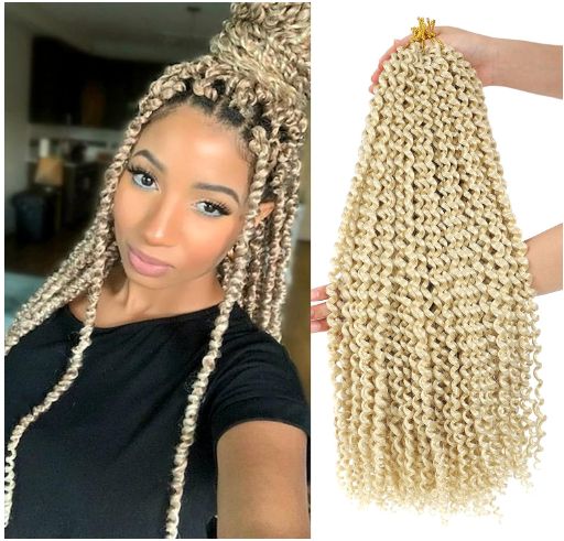 Obaasima Strands Passion Twist Hair Water Wave Braiding Hair for Butterfly Style Crochet Braids Bohemian Hair Extensions (613#)