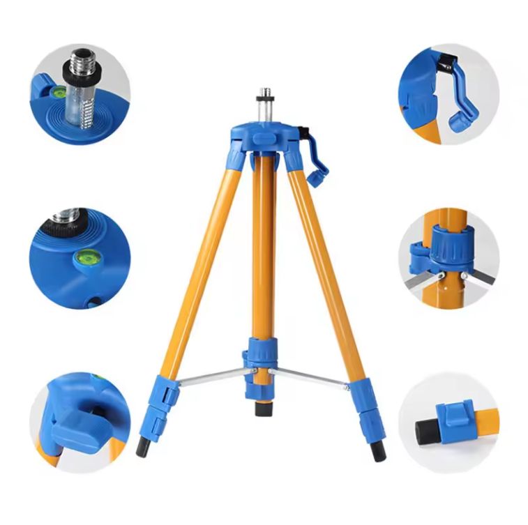 1.2m Height Telescope Pole with Laser Mount, Aluminum Tripod Stand for Rotary and Line Laser Measurement