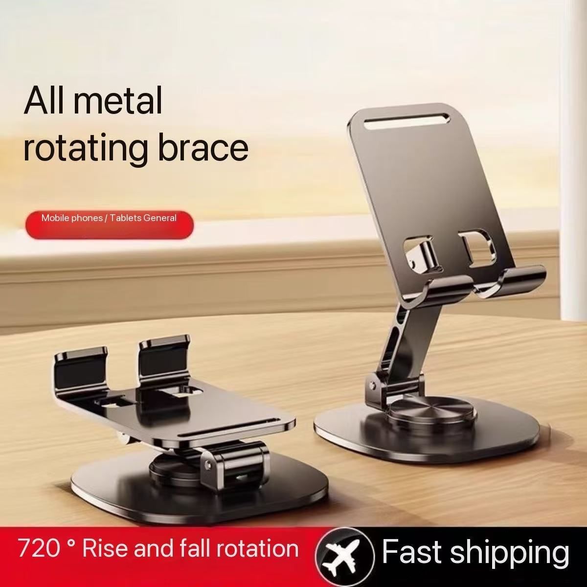 All-metal 360° rotating dual-axis foldable phone stand, unlocking diverse use scenarios
