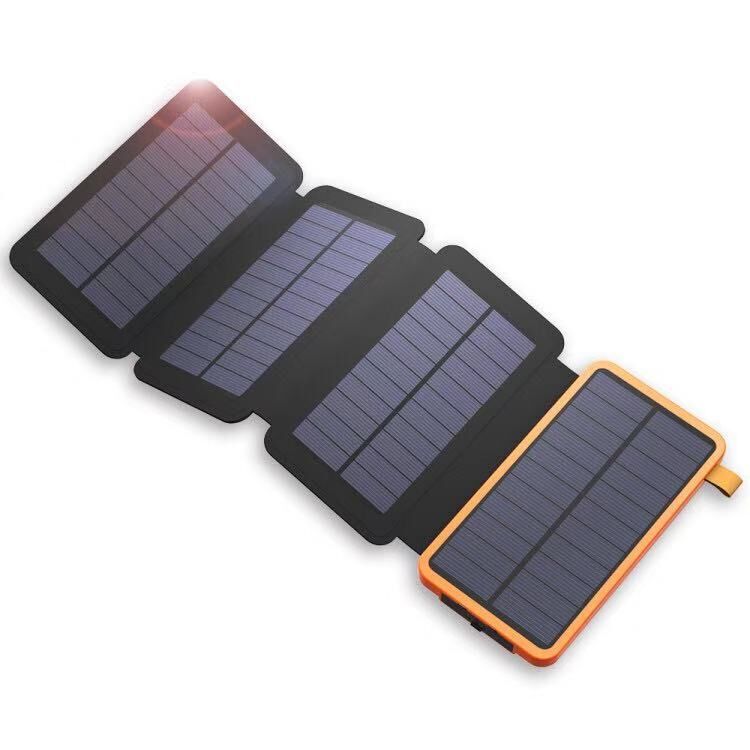 Foldable solar charger large capacity waterproof outdoor lighting mobile power bank 10000 mAh