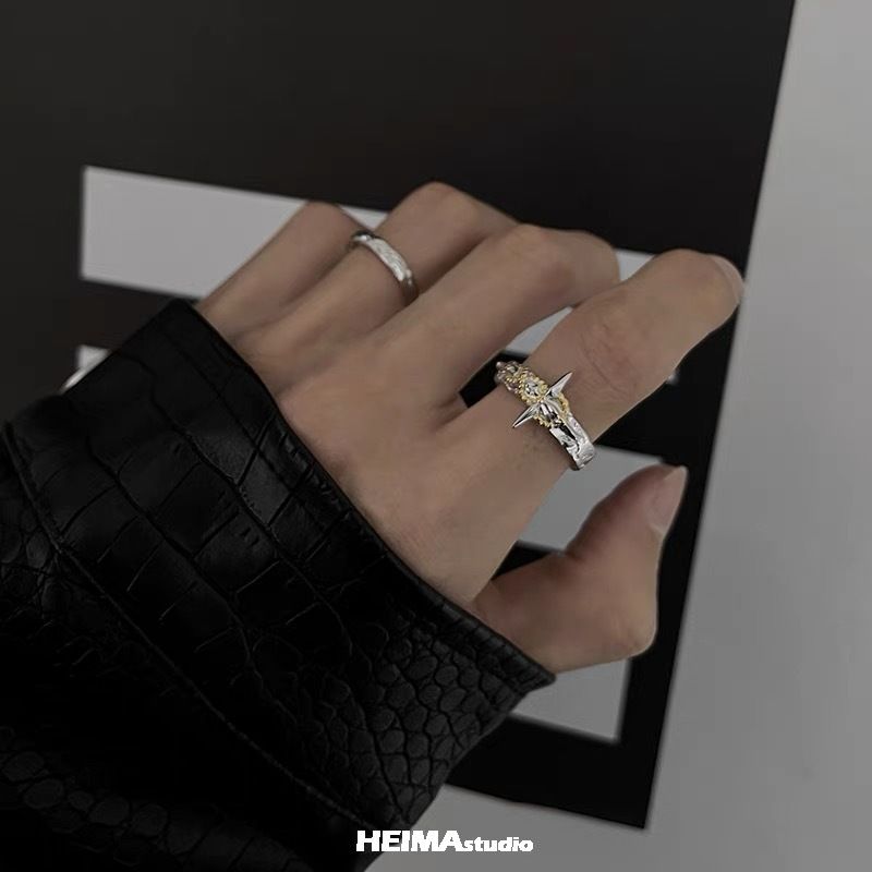 J021 Men's Niche Cross Ring Adjustable Opening Ring