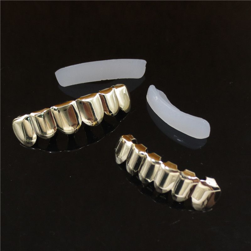 hip-hop gold braces TeethGrillz real gold electroplated braces hip-hop grillz tooth grillz