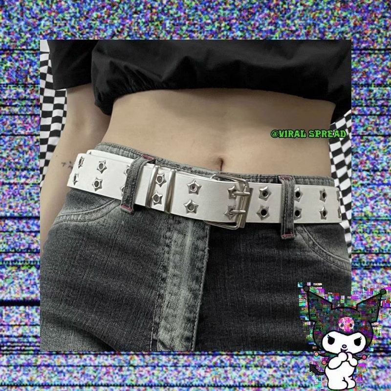 405 Women's Fashion Star Hollow Belt Rivet Double-Breasted Belt