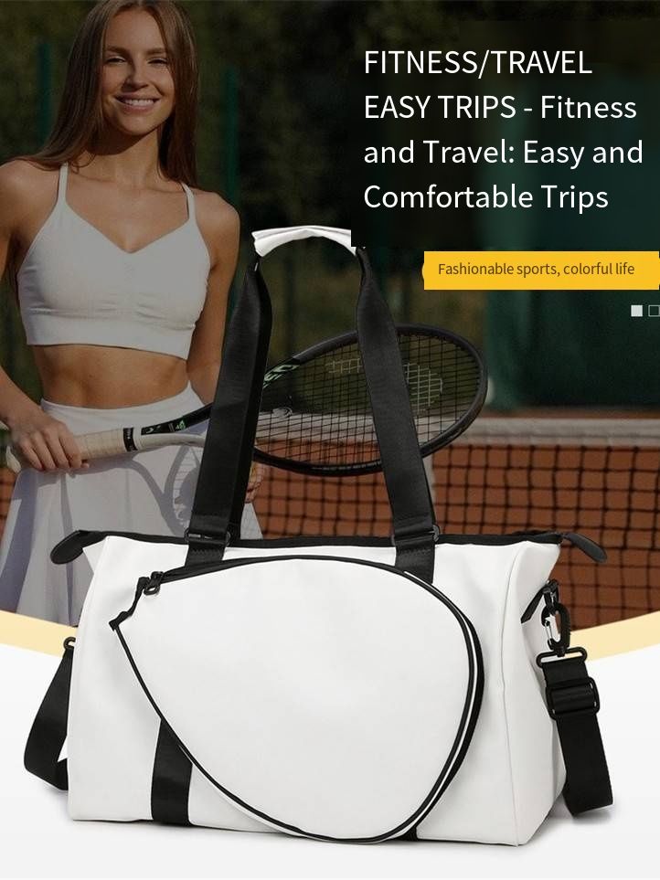 Outdoor Badminton Racket Bag, Large Capacity Handheld Storage Bag, Dry Wet Separation Gym Bag for Men and Women