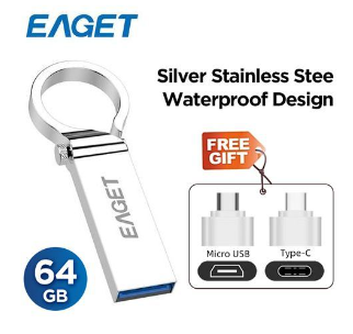 Eaget U96 3.1 Pen Drive - 64GB + Metal OTG Miro - Silver