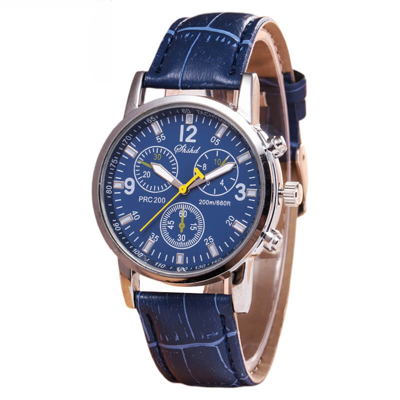 Foloy Men Watch Business Sport Watches Clock Quality Fashion Numerals Faux Leather Analog Quartz gentleman Bracelet Gift