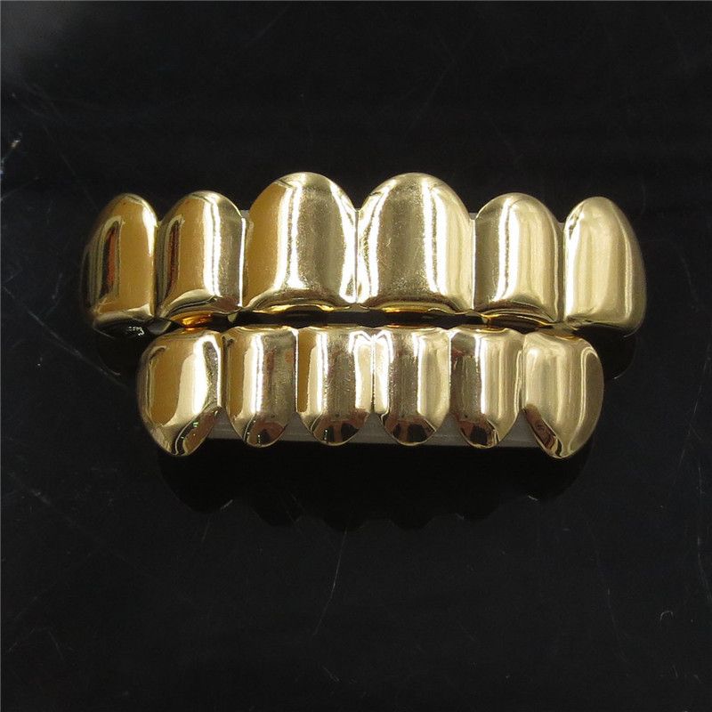 hip-hop gold braces TeethGrillz real gold electroplated braces hip-hop grillz tooth grillz