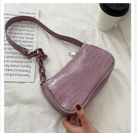 women Elegant Armpit Sling Handbags Solid Color PU Leather Shoulder Bags Fashion Exquisite Shopping Bags