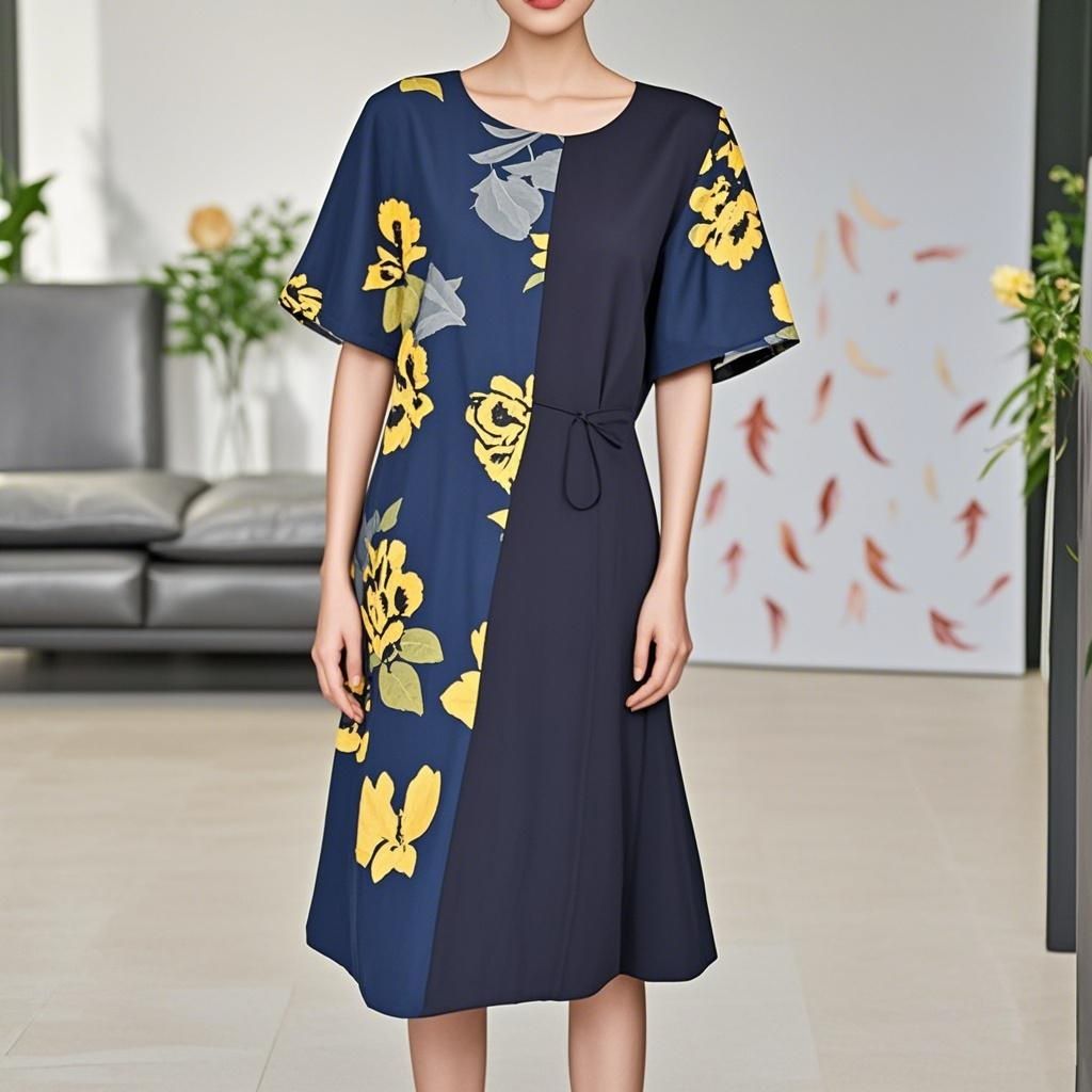 92% Silk Women Dress- Custom Digital Printing Women Dress
