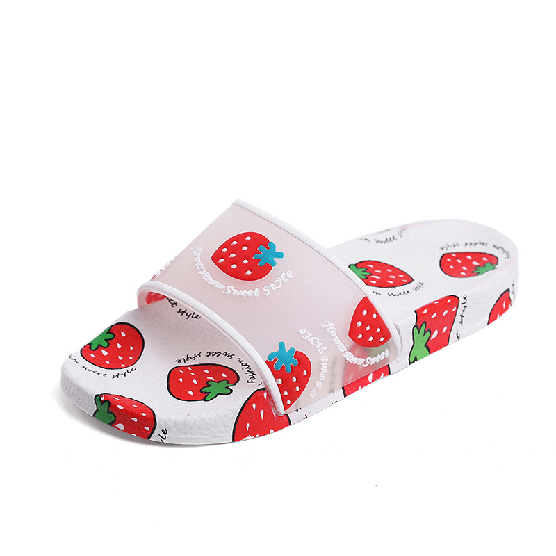 women's casual flat slippers PVC open toe daily comfortable shoes Non-slip transparent girl slippers