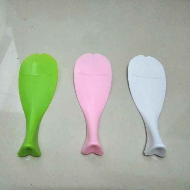 3 Pack Creative Cute Fish Shape Non-stick Rice Paddle Spoons Kitchen Tool(Green,Pink,White)