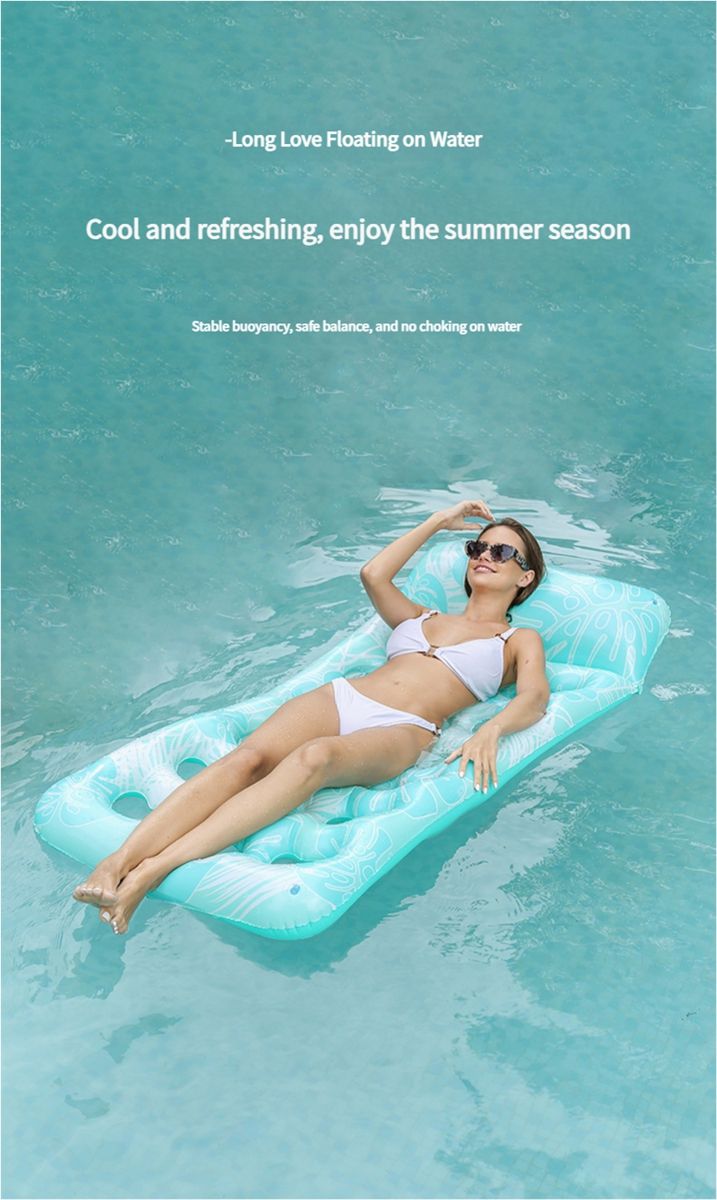 New PVC Inflatable Hole Floating Row Summer Water Party Inflatable Floating Row Love Backrest Floating Bed Swimming Ring