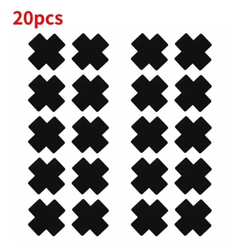 20pcs Black Women Cross Shape Self-Adhesive Disposable Satin Nipple Cover Breast Pasties Stickers for Strapless Clothes