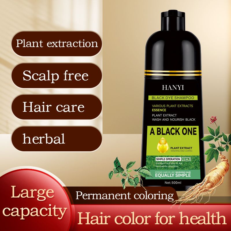 A black hair dye at home natural plant hair dye to cover gray hair wash black bubble hair dye cream