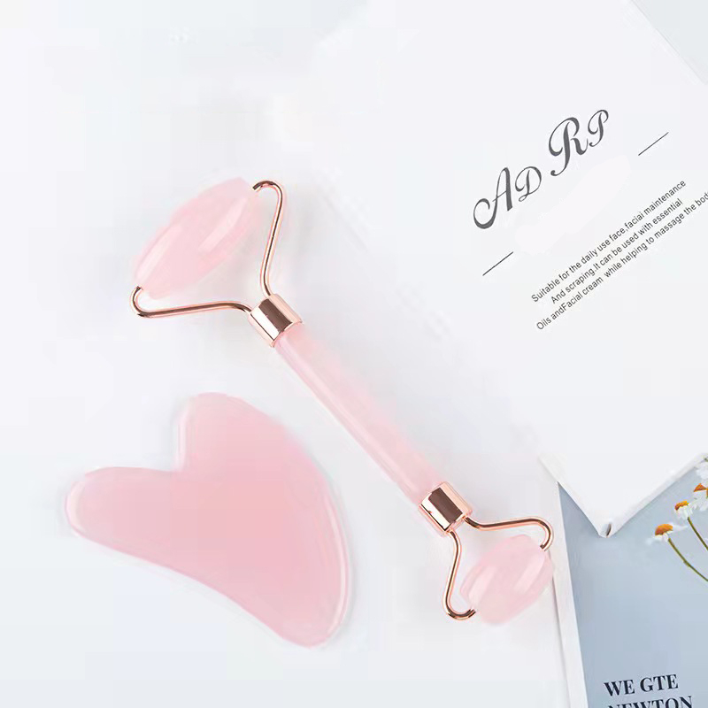 Resin Roller & Gua Sha, Face Roller, Facial Beauty Roller Skin Care Tools, BAIMEI Rose Quartz Massager for Face, Eyes, Neck, Body Muscle Relaxing and Relieve Fine Lines and Wrinkles