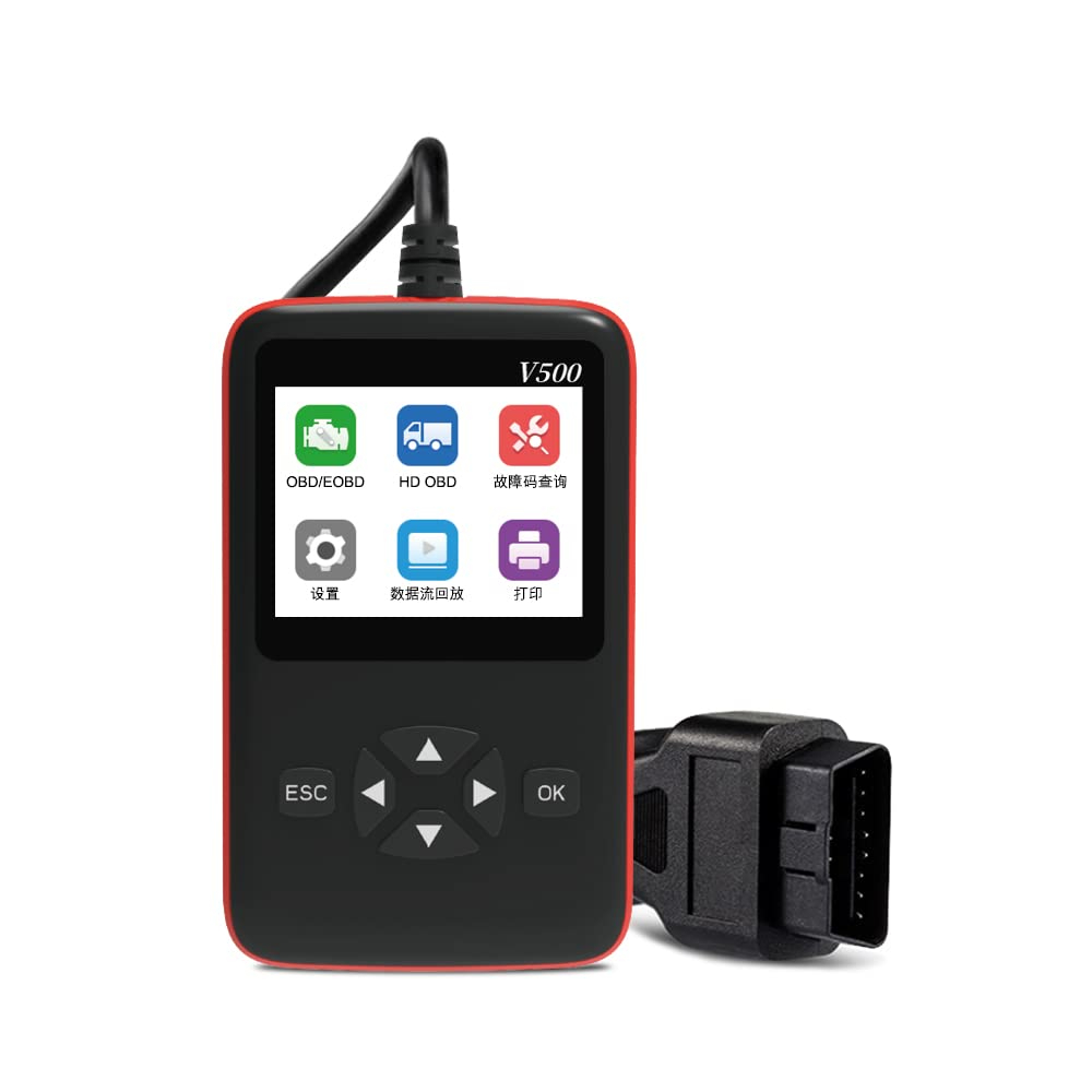V500 OBD2 Scanner for Car and Truck, Apitiong V500 Scan Tool Check Engine Code Reader, Clears Vehicle Fault Codes, Built-in About 50,000 Fault Code Library Information