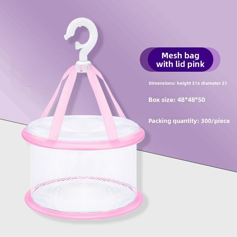 Cosmetic Brush Cleaner Set, Beauty Blender Cleaning Magic Tool, Foldable Silicone Brush Washing Bowl, Powder Puff Cleaning Agent Liquid ToolsDrying net pocket [pink]