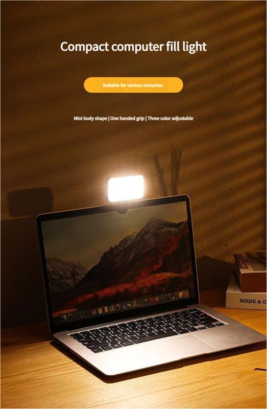 Mobile phone, computer, tablet, video conference, fill light, live stream, selfie, photo clip, dual color warm light
