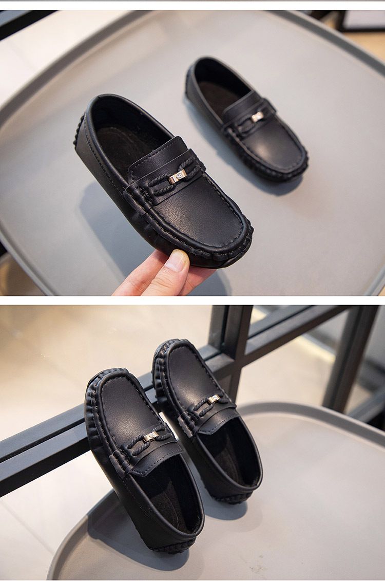 Loafer Kid Children's Loafers New Small Leather Shoes Fashion Shoes for Boys Girls Knitted Breathable Lightweight Loafers